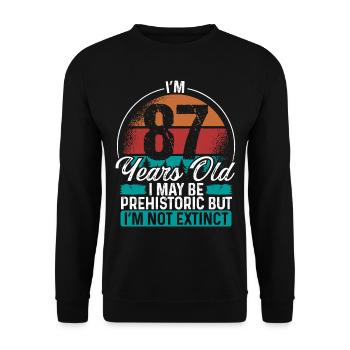 87 Birthday Idea Men Birthdays Funny 87 Year Old - Unisex Sweatshirt - black - Front - Alina (178cm) & Michal (187cm)