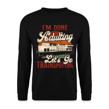Freight Diesel Train Driver - Unisex Sweatshirt - black - Front - Alina (178cm) & Michal (187cm)