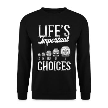 Freight Diesel Train Driver - Unisex Sweatshirt - black - Front - Alina (178cm) & Michal (187cm)