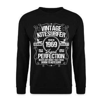 1969 Kiteboarding Kitesurfing Kitesurfer Born 1969 - Unisex Pullover - Schwarz - Vorne - Alina (178cm) & Michal (187cm)