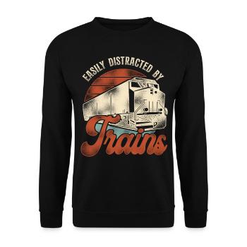 Freight Diesel Train Driver - Unisex Sweatshirt - black - Front - Alina (178cm) & Michal (187cm)