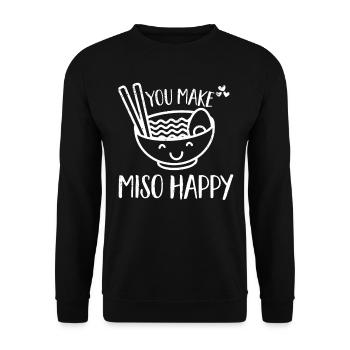 Miso Soup Japan Japanese Food Kücke - Unisex Sweatshirt - black - Front - Alina (178cm) & Michal (187cm)