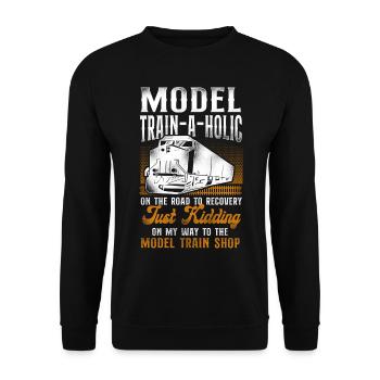 Freight Diesel Train Driver - Unisex Sweatshirt - black - Front - Alina (178cm) & Michal (187cm)