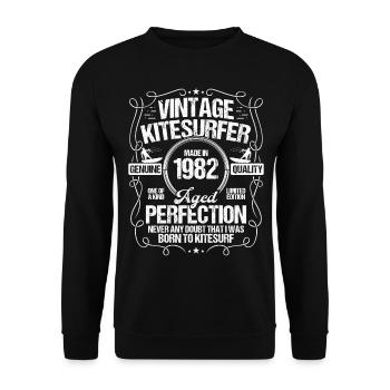 1982 Kiteboarding Kitesurfing Kitesurfer Born 1982 - Unisex Pullover - Schwarz - Vorne - Alina (178cm) & Michal (187cm)