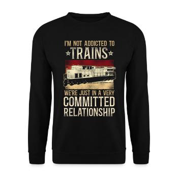 Freight Diesel Train Driver - Unisex Sweatshirt - black - Front - Alina (178cm) & Michal (187cm)