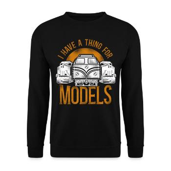Freight Diesel Train Driver - Unisex Sweatshirt - black - Front - Alina (178cm) & Michal (187cm)