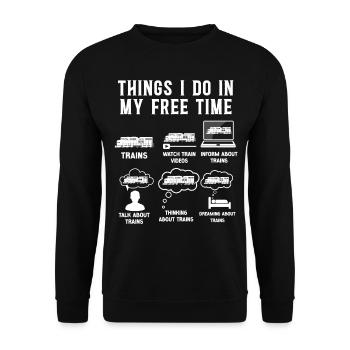 Freight Diesel Train Driver - Unisex Sweatshirt - black - Front - Alina (178cm) & Michal (187cm)