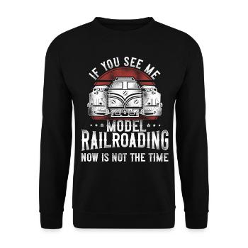 Freight Diesel Train Driver - Unisex Sweatshirt - black - Front - Alina (178cm) & Michal (187cm)