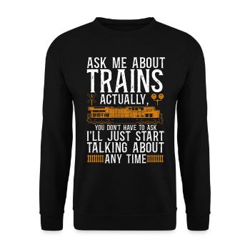 Freight Diesel Train Driver - Unisex Sweatshirt - black - Front - Alina (178cm) & Michal (187cm)