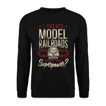 Freight Diesel Train Driver - Unisex Sweatshirt - black - Front - Alina (178cm) & Michal (187cm)