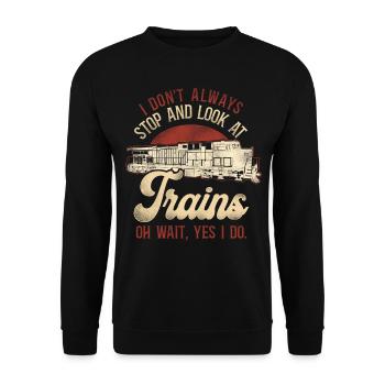 Conducteur de train diesel de marchandises - Sweat-shirt Unisexe - noir - Devant - Alina (178cm) & Michal (187cm)