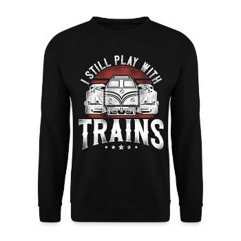 Freight Diesel Train Driver - Unisex Sweatshirt - black - Front - Alina (178cm) & Michal (187cm)