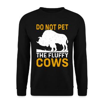 Bison Buffalo Water Buffalo National Park - Unisex Sweatshirt - black - Front - Alina (178cm) & Michal (187cm)