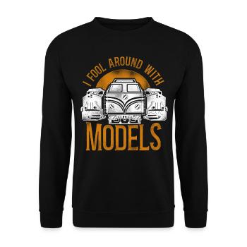 Freight Diesel Train Driver - Unisex Sweatshirt - black - Front - Alina (178cm) & Michal (187cm)