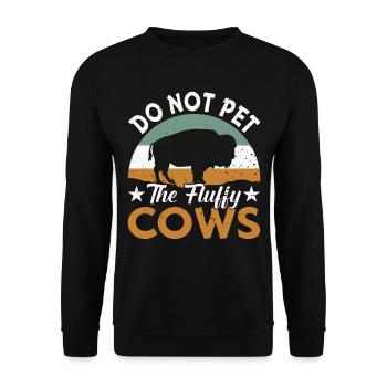 Bison Buffalo Water Buffalo National Park - Unisex Sweatshirt - black - Front - Alina (178cm) & Michal (187cm)