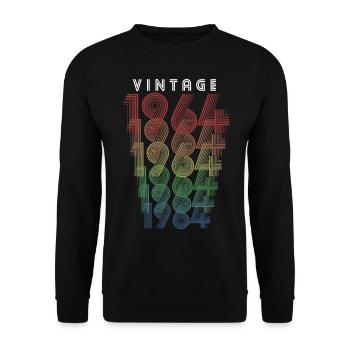 Vintage 1964 Geburtsjahr 1964 Jahrgang Geburtstag - Unisex Pullover - Schwarz - Vorne - Alina (178cm) & Michal (187cm)