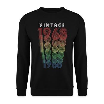 Millésime 1968 Année de naissance 1968 Millésime Anniversaire - Sweat-shirt Unisexe - noir - Devant - Alina (178cm) & Michal (187cm)