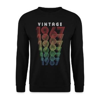 Vintage 1967 Year of birth 1967 Vintage Birthday - Unisex Sweatshirt - black - Front - Alina (178cm) & Michal (187cm)