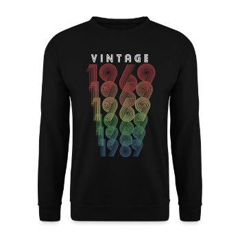 Vintage 1969 Year of birth 1969 Vintage Birthday - Unisex Sweatshirt - black - Front - Alina (178cm) & Michal (187cm)
