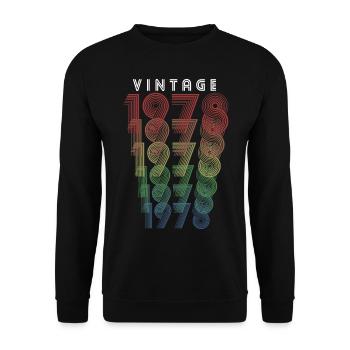 Vintage 1978 Year of birth 1978 Vintage Birthday - Unisex Sweatshirt - black - Front - Alina (178cm) & Michal (187cm)
