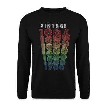 Vintage 1986 Year of birth 1986 Vintage Birthday - Unisex Sweatshirt - black - Front - Alina (178cm) & Michal (187cm)