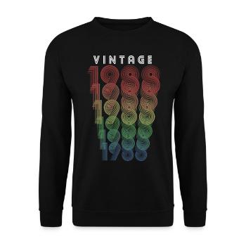 Vintage 1988 Year of birth 1988 Vintage Birthday - Unisex Sweatshirt - black - Front - Alina (178cm) & Michal (187cm)