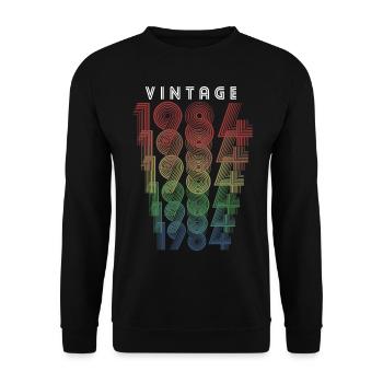 Vintage 1984 Year of birth 1984 Vintage Birthday - Unisex Sweatshirt - black - Front - Alina (178cm) & Michal (187cm)