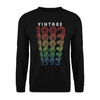 Vintage 1993 Year of birth 1993 Vintage Birthday - Unisex Sweatshirt - black - Front - Alina (178cm) & Michal (187cm)