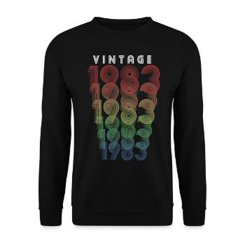Vintage 1983 Year of birth 1983 Vintage Birthday - Unisex Sweatshirt - black - Front - Alina (178cm) & Michal (187cm)