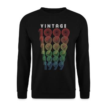 Vintage 1999 Geburtsjahr 1999 Jahrgang Geburtstag - Unisex Pullover - Schwarz - Vorne - Alina (178cm) & Michal (187cm)