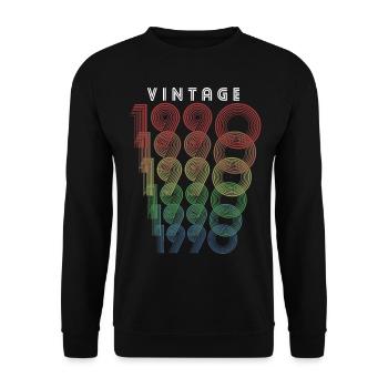 Vintage 1990 Year of birth 1990 Vintage Birthday - Unisex Sweatshirt - black - Front - Alina (178cm) & Michal (187cm)