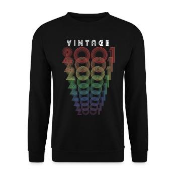 Vintage 2001 Year of birth 2001 Vintage Birthday - Unisex Sweatshirt - black - Front - Alina (178cm) & Michal (187cm)