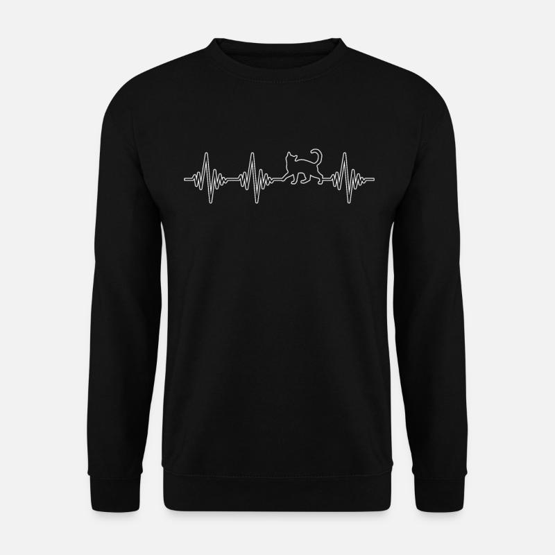 Cat Heartbeat - Unisex Sweatshirt - black