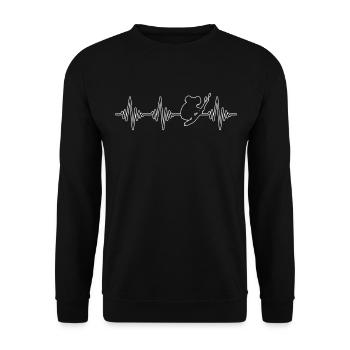 Koala Herzschlag - Unisex Pullover - Schwarz - Vorne - Alina (178cm) & Michal (187cm)