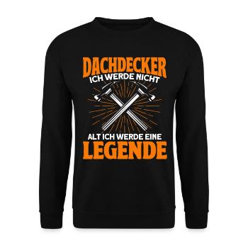 Dachdecker Geselle Dachdecker Dachdeckermeister - Unisex Pullover - Schwarz - Vorne - Alina (178cm) & Michal (187cm)