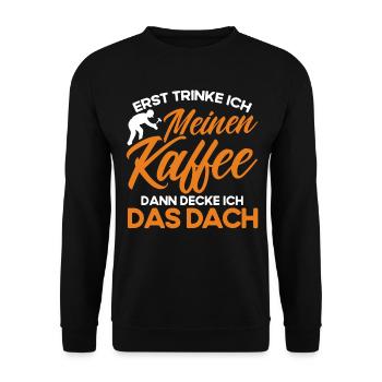 Dachdecker Geselle Dachdecker Dachdeckermeister - Unisex Pullover - Schwarz - Vorne - Alina (178cm) & Michal (187cm)