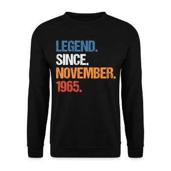 Légende depuis novembre 1965 Anniversaire - Sweat-shirt Unisexe - noir - Devant - Alina (178cm) & Michal (187cm)