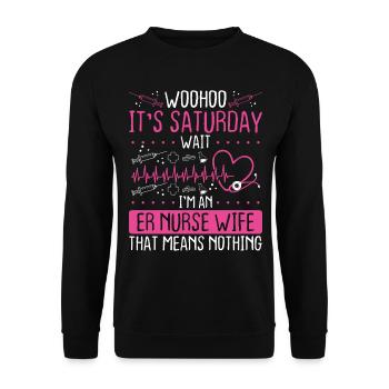 Night Shift ER Nurse Husband Emergency Room Nurse - Unisex Pullover - Schwarz - Vorne - Alina (178cm) & Michal (187cm)