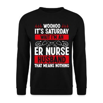 Infirmière de salle d’urgence de nuit Drôle d’infirmière à l’urgence - Sweat-shirt Unisexe - noir - Devant - Alina (178cm) & Michal (187cm)