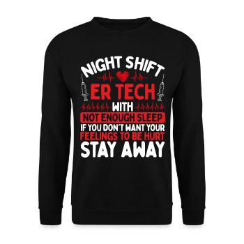 Infirmière de quart de salle d’urgence Infirmière de nuit - Sweat-shirt Unisexe - noir - Devant - Alina (178cm) & Michal (187cm)