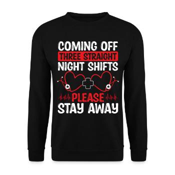 Shift ER Nurse Appreciation Emergency Room Nurse - Unisex Pullover - Schwarz - Vorne - Alina (178cm) & Michal (187cm)