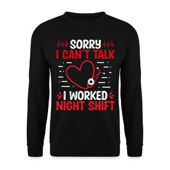 Emergency Room Nurse Appreciation Night ER Nurse - Unisex Pullover - Schwarz - Vorne - Alina (178cm) & Michal (187cm)