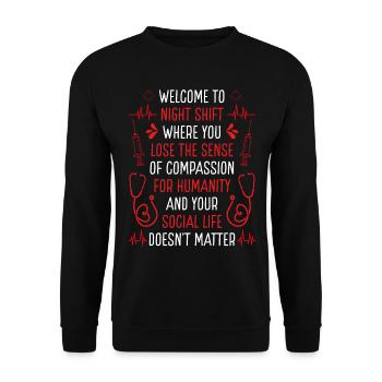 Emergency Room Nurse Night ER Nurse Appreciation - Unisex Pullover - Schwarz - Vorne - Alina (178cm) & Michal (187cm)