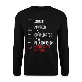 Night Shift ER Nurse Relationship ER Nursing - Unisex Sweatshirt - black - Front - Alina (178cm) & Michal (187cm)