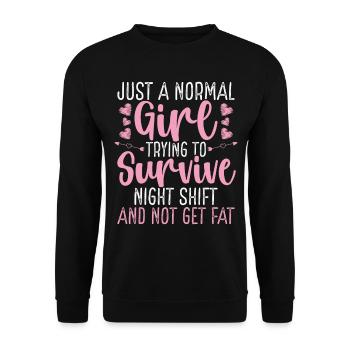 Night Shift Worker Girl Factory Worker Women - Unisex Sweatshirt - black - Front - Alina (178cm) & Michal (187cm)