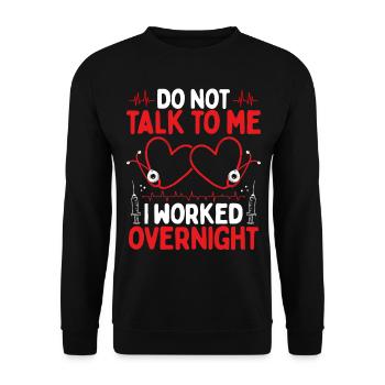 Night Emergency Room Nurse Appreciation ER Nurse - Unisex Pullover - Schwarz - Vorne - Alina (178cm) & Michal (187cm)