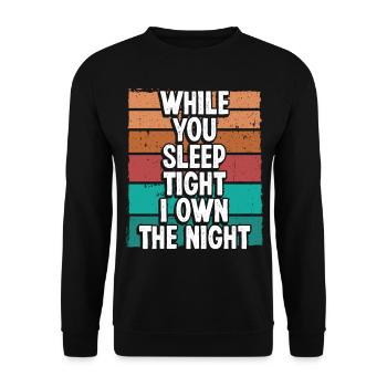 Night Shift Worker Factory Worker Production Work - Unisex Pullover - Schwarz - Vorne - Alina (178cm) & Michal (187cm)