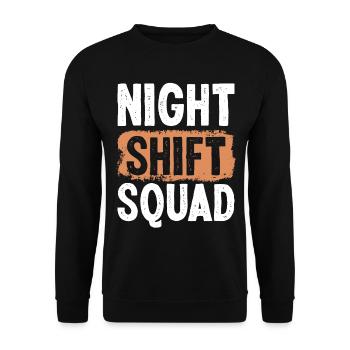 Night Shift Squad Worker Factory Job Production - Unisex Sweatshirt - black - Front - Alina (178cm) & Michal (187cm)