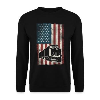 Freight Diesel Train Driver - Unisex Sweatshirt - black - Front - Alina (178cm) & Michal (187cm)