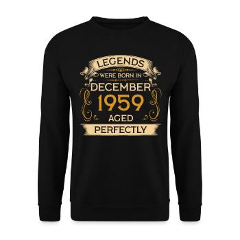 Birthday Legends est né en décembre 1959 - Sweat-shirt Unisexe - noir - Devant - Alina (178cm) & Michal (187cm)